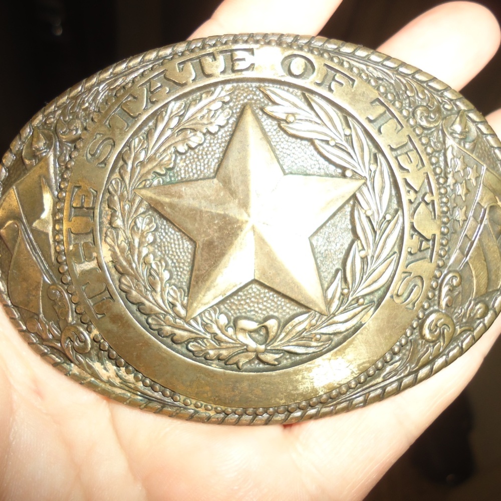 COPY - Tony Lama State Of Texas Solid Brass Belt Buckle State Series Collection…